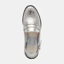 Hardi Loafers Silver Crackled Leather