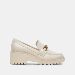 Harlen Loafers Ivory Crinkle Patent