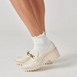 Harlen Loafers Ivory Crinkle Patent