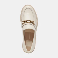 Harlen Loafers Ivory Crinkle Patent