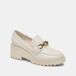 Harlen Loafers Ivory Crinkle Patent