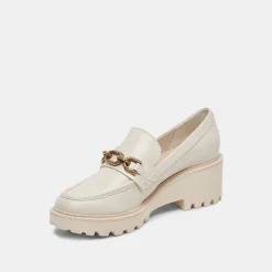 Harlen Loafers Ivory Crinkle Patent