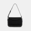 Harper Shoulder Bag Black Suede