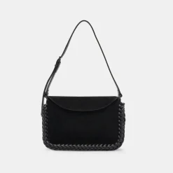 Harper Shoulder Bag Black Suede