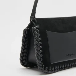 Harper Shoulder Bag Black Suede