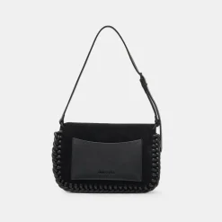 Harper Shoulder Bag Black Suede