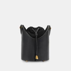 Harriet Bucket Bag Black Snake Leather