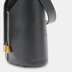 Harriet Bucket Bag Black Snake Leather