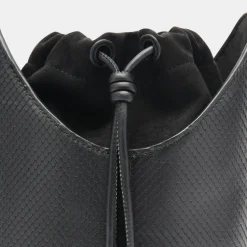Harriet Bucket Bag Black Snake Leather