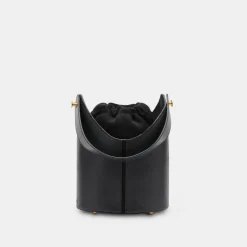 Harriet Bucket Bag Black Snake Leather