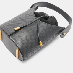 Harriet Bucket Bag Black Snake Leather