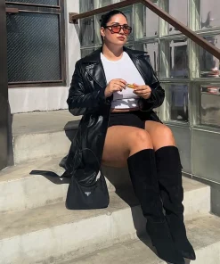 Haze Wide Calf Boots Onyx Suede