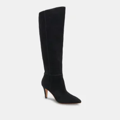 Haze Wide Calf Boots Onyx Suede