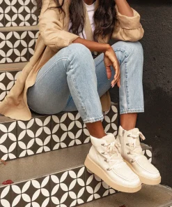 Jasmin Boots Ivory Leather