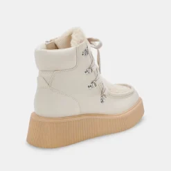 Jasmin Boots Ivory Leather