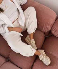 Jhenee Perforated Sneakers Sand Nubuck