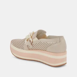 Jhenee Perforated Sneakers Sand Nubuck