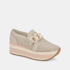 Jhenee Perforated Sneakers Sand Nubuck