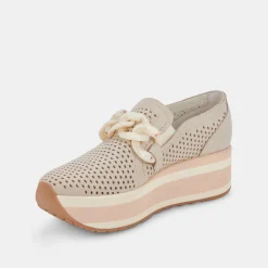 Jhenee Perforated Sneakers Sand Nubuck