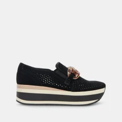 Jhenee Perforated Sneakers Onyx Suede
