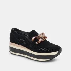 Jhenee Perforated Sneakers Onyx Suede