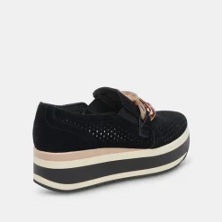 Jhenee Perforated Sneakers Onyx Suede