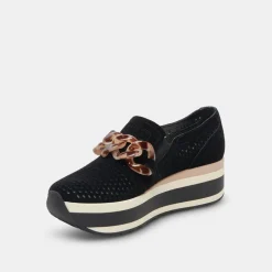 Jhenee Perforated Sneakers Onyx Suede