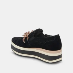 Jhenee Perforated Sneakers Onyx Suede