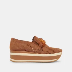 Jhenee Perforated Sneakers Pecan Suede