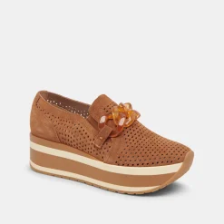 Jhenee Perforated Sneakers Pecan Suede