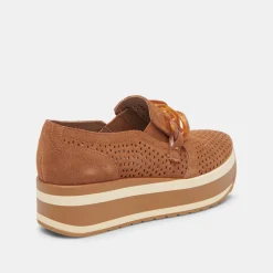 Jhenee Perforated Sneakers Pecan Suede