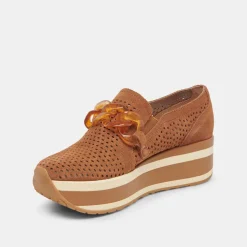 Jhenee Perforated Sneakers Pecan Suede