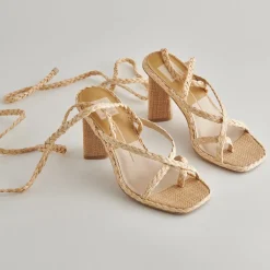 Joelle Heels Lt Natural Raffia