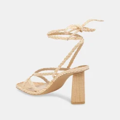 Joelle Heels Lt Natural Raffia