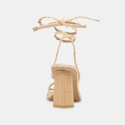 Joelle Heels Lt Natural Raffia