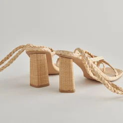 Joelle Heels Lt Natural Raffia