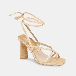 Joelle Heels Lt Natural Raffia