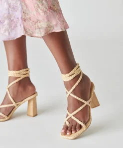 Joelle Heels Lt Natural Raffia