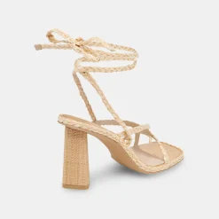 Joelle Heels Lt Natural Raffia