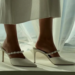 Kanika Pearl Heels Vanilla Silk