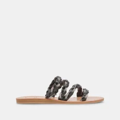 Khloe Sandals Black Rhinestone