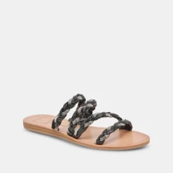 Khloe Sandals Black Rhinestone