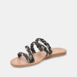 Khloe Sandals Black Rhinestone