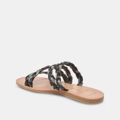 Khloe Sandals Black Rhinestone