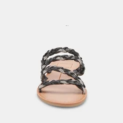 Khloe Sandals Black Rhinestone