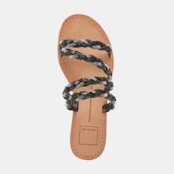 Khloe Sandals Black Rhinestone