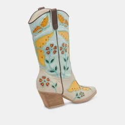 Lelou Boots Ivory Multi Leather