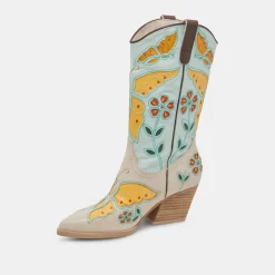 Lelou Boots Ivory Multi Leather