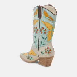 Lelou Boots Ivory Multi Leather