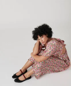 Lilly Ballet Flats Black Multi Satin